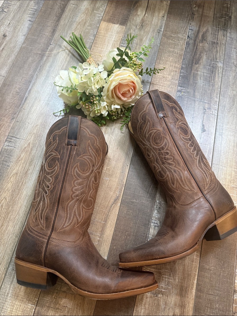 Shyanne Brown Embroidered genuine Leather Western Boots